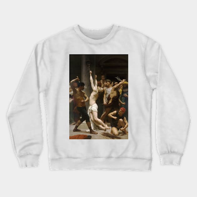 The Flagellation of Our Lord Jesus Christ by William-Adolphe Bouguereau Crewneck Sweatshirt by Classic Art Stall